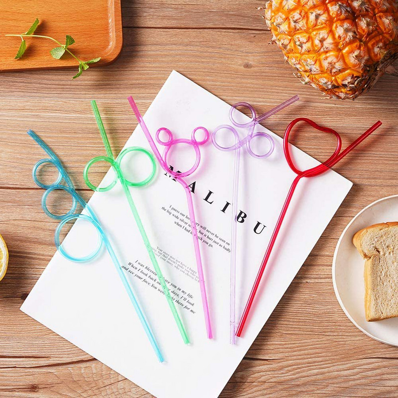 10db Őrült göndör szívószál színes eldobható műanyag ivócső Gyerekek születésnapi parti kellékek bár party kiegészítők