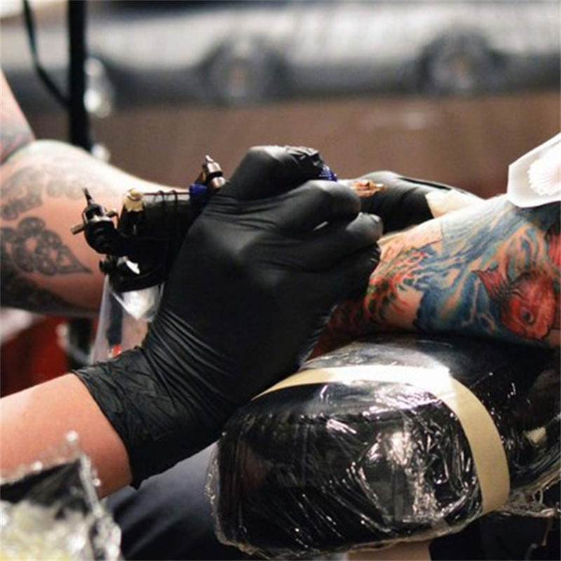 20 tk nitriilkindad ühekordsed kindad, lateksivabad majapidamislabori jaoks butüronitriilkindad kõrge elastsusega kaitsekindad