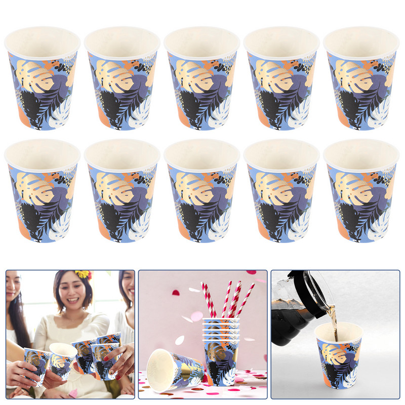 10 gab. Pasniegšanas piederumi Krūzīte ballītei piena krūzes pārnēsājamas dzeršanas daudzfunkcionālas dzērienu papīra sulas iepakošanas bankets