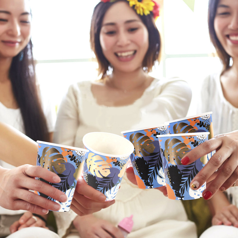 10 gab. Pasniegšanas piederumi Krūzīte ballītei piena krūzes pārnēsājamas dzeršanas daudzfunkcionālas dzērienu papīra sulas iepakošanas bankets