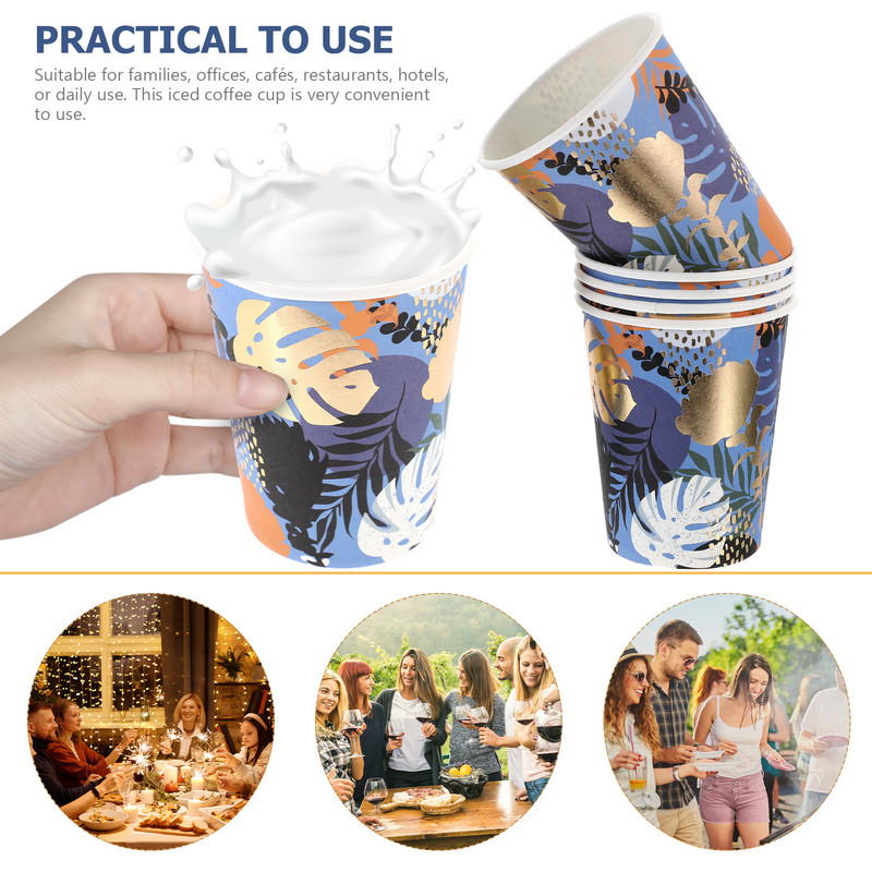 10 gab. Pasniegšanas piederumi Krūzīte ballītei piena krūzes pārnēsājamas dzeršanas daudzfunkcionālas dzērienu papīra sulas iepakošanas bankets