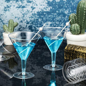 Šampanieša kokteilis 6gab Neplīstošs vienreiz lietojams vīns 200 ml krūzīšu komplekts Ledus pudiņš caurspīdīgs plastmasas vīna krējuma glāzes glāzes kauss