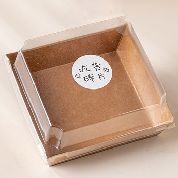 10 бр. Опакована кутия за обяд за еднократна употреба с капак Кутии за сандвичи от торта Bento Опаковка за вкъщи Кутия за торта Поставка за маслена хартия