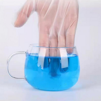 100 τμχ/κιβώτιο Διαφανή πλαστικά γάντια μιας χρήσης BBQ Γάντια μαγειρικής TPE για οικιακό μπάνιο Γάντια υγιεινής για καθαρισμό