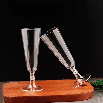 6 bucăți din plastic vin pahare de șampanie flaute de unică folosință nuntă duș prăjire aprovizionare pentru petrecere cești transparente pentru băuturi curat igienic
