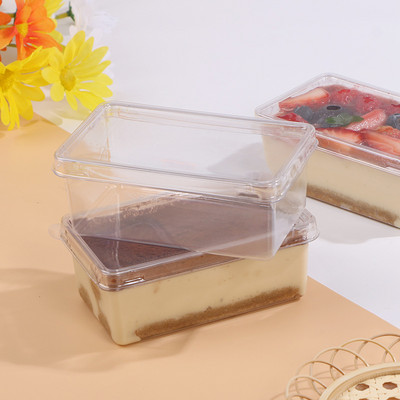 10 τμχ 200ML Διαφανές Πλαστικό Ορθογώνιο Μπολ Κουτί κέικ Κουτί κέικ Κουζίνας Σνακ Σνακ για πικνίκ Δοχείο φαγητού με καπάκια