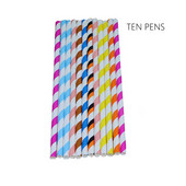 Piecstaru zvaigznes svītrains punktu zīdējs Papīra salmu ballīte Vienreizlietojami salmiņi Dzert Piens Tējas Salmiņi