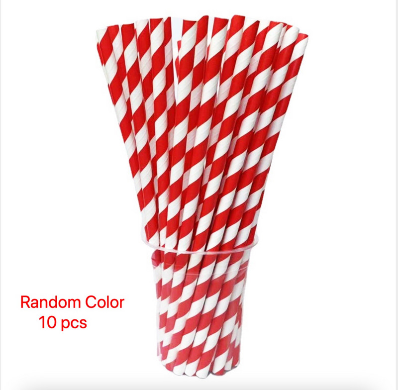 Piecstaru zvaigznes svītrains punktu zīdējs Papīra salmu ballīte Vienreizlietojami salmiņi Dzert Piens Tējas Salmiņi