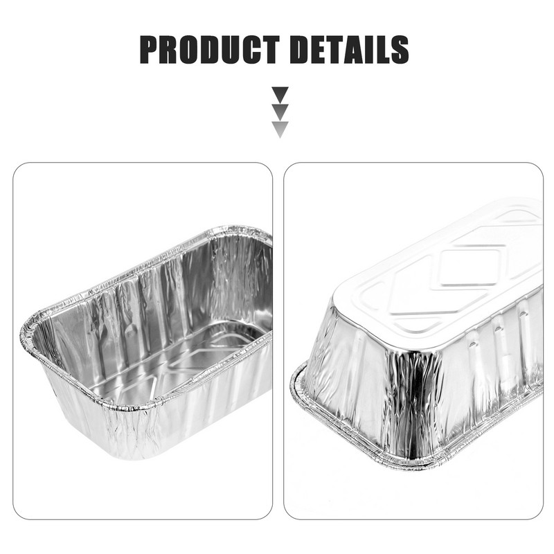 Тигани от 30 бр. Алуминиеви тигани за храна Тенекиени контейнери Тава за хляб за еднократна употреба Форми за печене Скара за барбекю Кутии за хляб Кутии за торта Смазка Изваждане за вкъщи