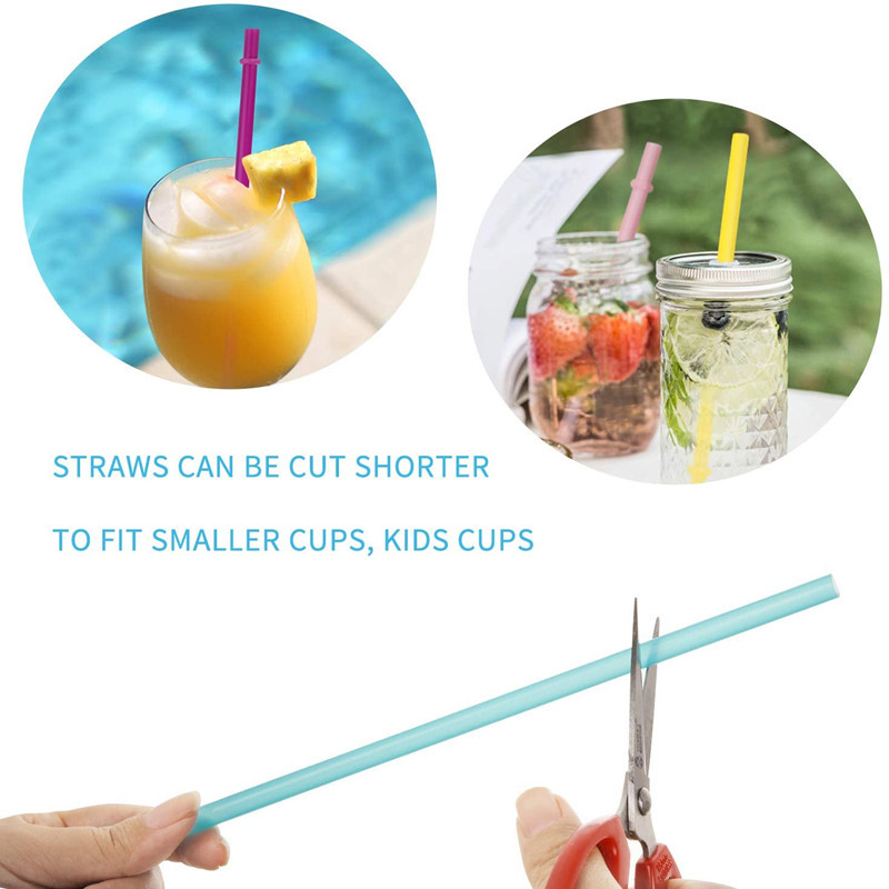 25 vnt. daugkartinio naudojimo plastikiniai šiaudeliai, kuriuose nėra BPA