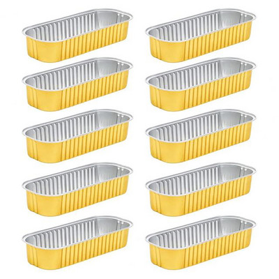 Vienreizlietojamie klaipu cepešpannas Alumīnija folijas garās smalkmaizītes krūzes Gaisa cepšanas ieliktnis 10gab 200ml Cupcake cepšanas piederumi Virtuves instrumenti