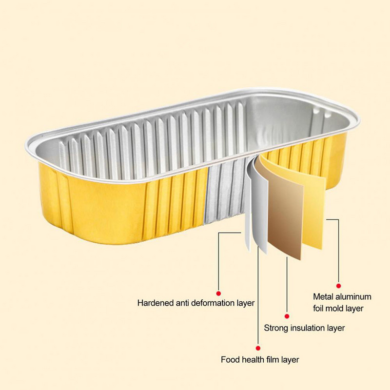 Vienreizlietojamie klaipu cepešpannas Alumīnija folijas garās smalkmaizītes krūzes Gaisa cepšanas ieliktnis 10gab 200ml Cupcake cepšanas piederumi Virtuves instrumenti