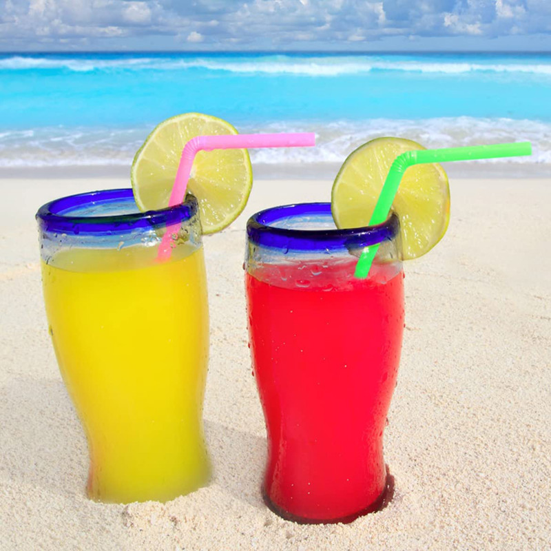 300 vnt./pak. Vienkartiniai plastikiniai gėrimo šiaudeliai Neoninės spalvos lankstomi kokteilių šiaudeliai Gimtadienio vestuvių šiaudeliai vakarėlio reikmenys