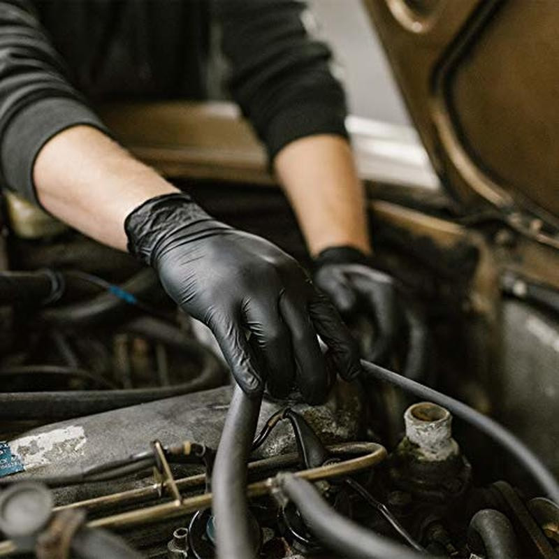 10 vnt nitrilo vienkartinės pirštinės vandeniui atsparios maistinės kokybės juodos namų virtuvės laboratorijos valymo pirštinės maisto gaminimo automobilių remonto pirštinės