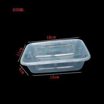 10 бр. Прозрачна многократна кутия Bento за съхранение на храна Контейнер за микровълнова фурна за вкъщи с капак Потребителски и търговски