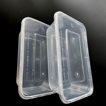 10 бр. Прозрачна многократна кутия Bento за съхранение на храна Контейнер за микровълнова фурна за вкъщи с капак Потребителски и търговски