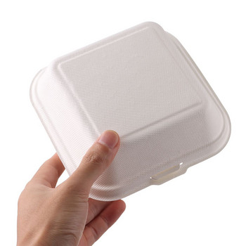 Κουτιά Bento μίας χρήσης 10 τεμ. Διασπώμενα σε φούρνο μικροκυμάτων Δοχεία σε πακέτο για φαγητό σε πακέτο Συσκευασία κέικ χάμπουργκερ Συσκευασία φιλική προς το περιβάλλον