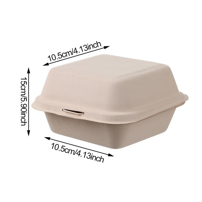 10 tk ühekordselt kasutatavad Bento karbid Mikrolaineahjus lagunevad söögikarbi konteinerid kaasavõetav pakkimine Hamburgeri koogi pakend Keskkonnasõbralik