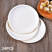 Farfurie de hârtie pentru prăjituri de unică folosință de 6 inci Tavă de hârtie albă pentru petrecere Protecția mediului pentru prăjituri rotunde Tavă pentru grătar Ustensile de bucătărie