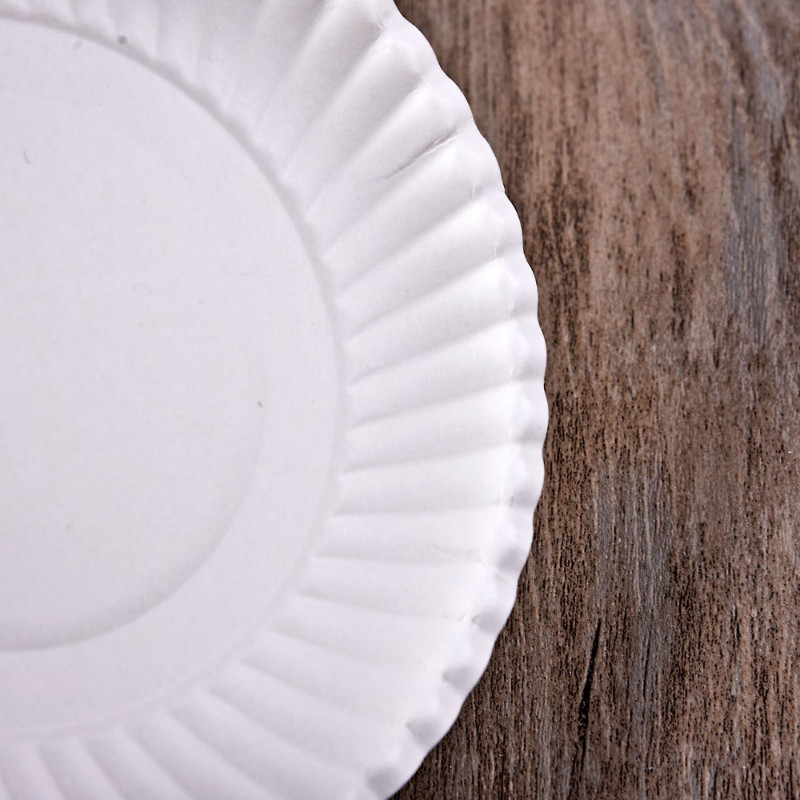 Farfurie de hârtie pentru prăjituri de unică folosință de 6 inci Tavă de hârtie albă pentru petrecere Protecția mediului pentru prăjituri rotunde Tavă pentru grătar Ustensile de bucătărie