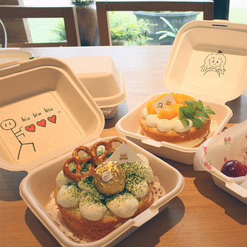 Δοχεία φαγητού μιας χρήσης Bento Baking Cake Προστασία περιβάλλοντος Κουτιά σνακ 10 τεμαχίων Δοχεία θυρίδα ασφαλείας μικροκυμάτων