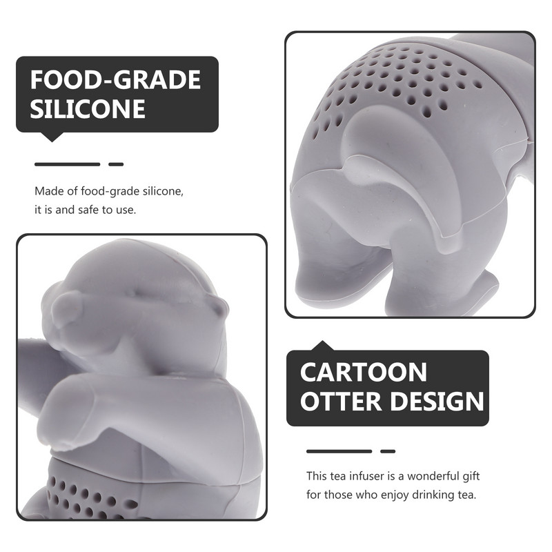 Tējas brīvs infuzētājs Silikona sietiņš Filtrs Lapas Stāvāks Izkliedētājs Komplekts Dzīvnieku infūzijas krūze Atkārtoti lietojama jaukas formas krūzes sietiņi