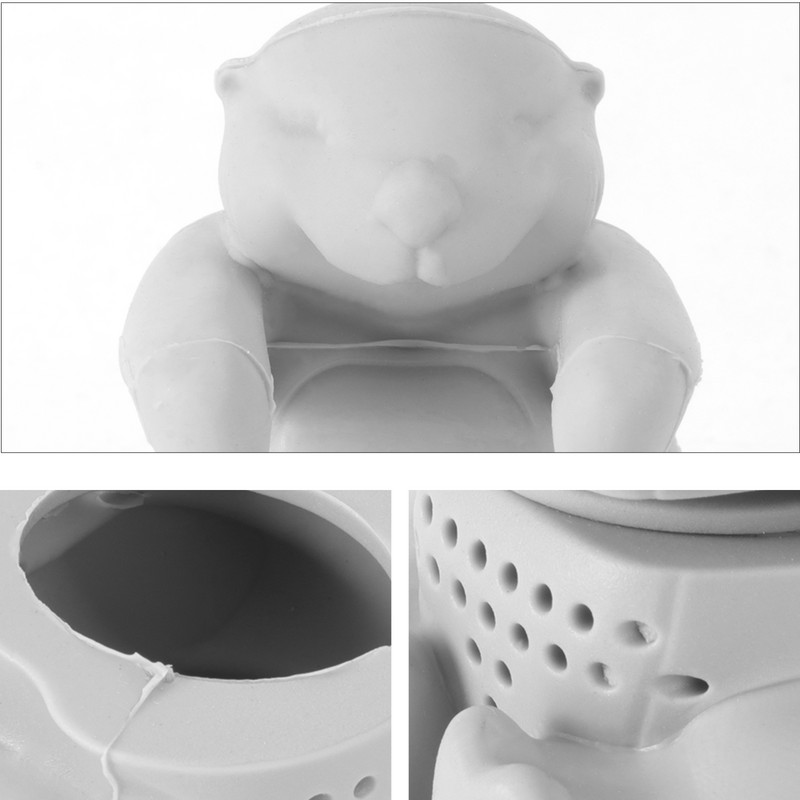 Tējas brīvs infuzētājs Silikona sietiņš Filtrs Lapas Stāvāks Izkliedētājs Komplekts Dzīvnieku infūzijas krūze Atkārtoti lietojama jaukas formas krūzes sietiņi