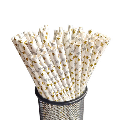 50 de bucăți paie de hârtie colorată de unică folosință, asortate curcubeu, paie de băut în dungi pentru suc, băutură, ceai cu lapte, cocktail shake-uri Smoothies
