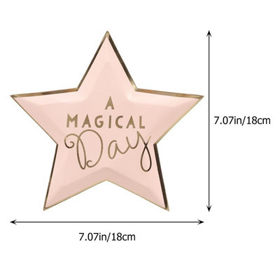 12 bucăți farfurii de unică folosință în formă de stea, tort, desert, tigaie din hârtie, decorațiuni DIY pentru baby shower, petrecere de naștere pentru copii, aprovizionare cu veselă de nuntă