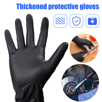 20 бр. Удебелени черни кухненски защитни ръкавици PVC ръкавици за еднократна употреба Водоустойчиви ръкавици за хранителни цели Ръкавици за почистване на кухня