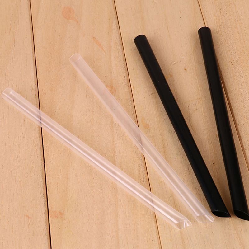 100 gab vienreizlietojami salmiņi plati piena tējas piena kokteilis plastmasas caurspīdīgi dzeramo salmiņi kāzu ballīšu piederumiem bāra piederumi