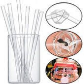 2gab/3gab Salmiņi Caurspīdīgi vārāmi ūdens salmiņi Silīcija Universālie salmiņi ar Tīrīšanas suku Dzeramo salmiņu krūzes piederumi