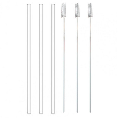 2gab/3gab Salmiņi Caurspīdīgi vārāmi ūdens salmiņi Silīcija Universālie salmiņi ar Tīrīšanas suku Dzeramo salmiņu krūzes piederumi