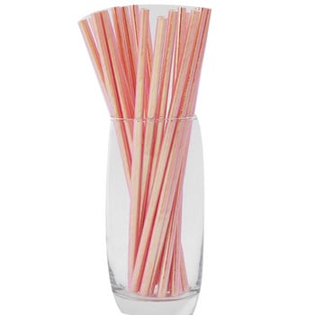 Pearlescent- Bronzing Paper Straws Pink Green Gradient- Film Drinking Straws