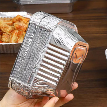 Φαγητό σε πακέτο με αλουμινόχαρτο αλουμινίου Ταψιά αποθήκευσης Κέικ Δοχείο αλουμινόχαρτο μίας χρήσης Μαγειρικά σκεύη για κρεατοψωμί