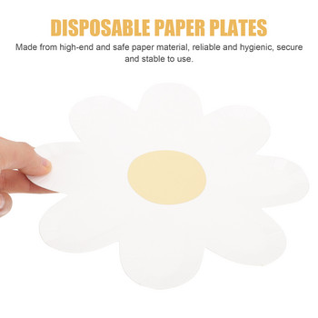 20 τμχ Νυφικά χάρτινα πιάτα ντουζιέρας Παιδικά πάρτι μιας χρήσης Floral μαχαιροπίρουνα σε σχήμα λουλουδιού Σετ σερβίτσιο Βραδινό Μαργαρίτα