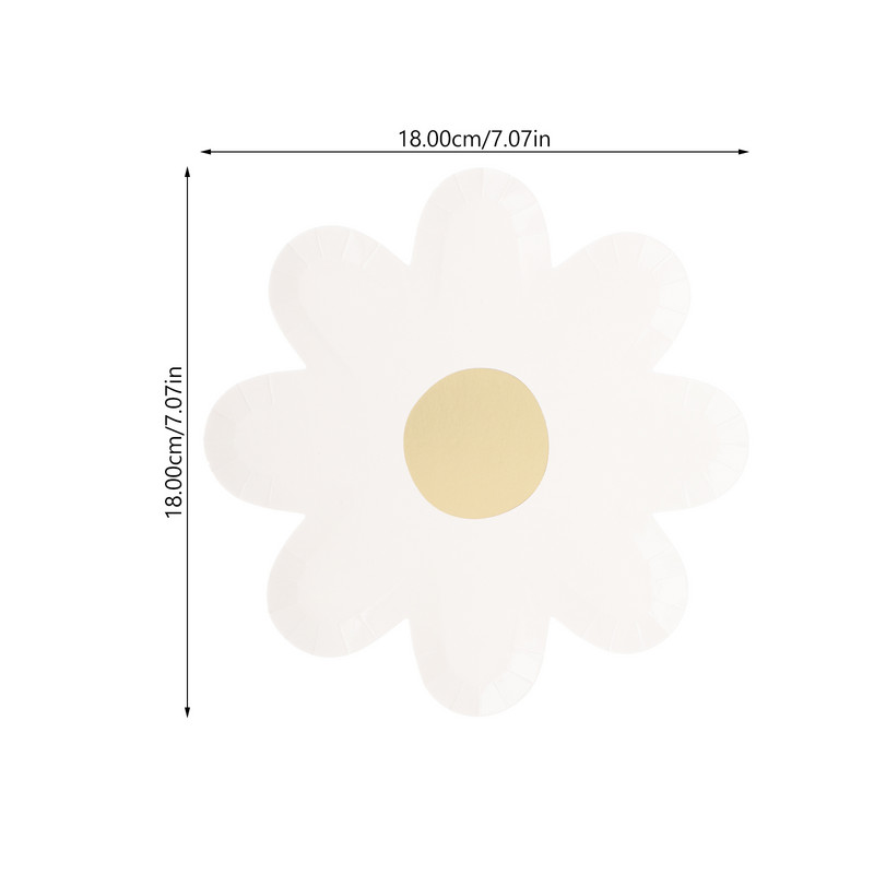 20 τμχ Νυφικά χάρτινα πιάτα ντουζιέρας Παιδικά πάρτι μιας χρήσης Floral μαχαιροπίρουνα σε σχήμα λουλουδιού Σετ σερβίτσιο Βραδινό Μαργαρίτα