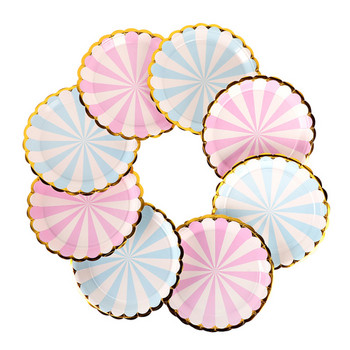 10PCS/компл. Позлатени дискове Чинии за еднократна употреба Хартиени тигани за торти Направи си сам декорация за детски рожден ден Сватбени сервизи