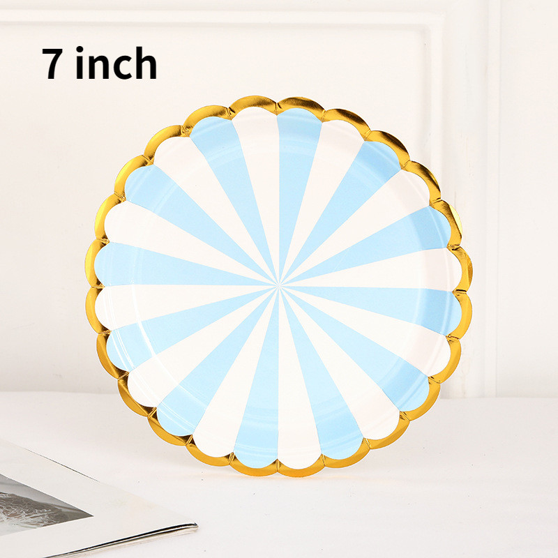 10 gab./komplektā zeltīšanas disks vienreizlietojamie šķīvji kūkas papīra panna, DIY dekorācija bērniem dzimšanas dienas svinībās kāzu galda piederumu piegāde