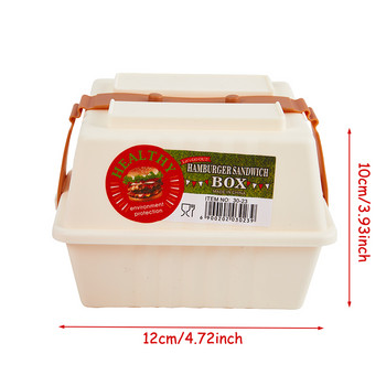 Преносима кутия за съхранение на бургер Хамбургер Сандвич Плодова кутия за обяд Кухня за пътуване Микровълнова печка Хладилник Keep Fresh Seal Case