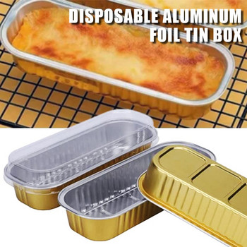 10 τμχ Τσιγκένιο κουτί από αλουμινόχαρτο μιας χρήσης Δοχείο δίσκου τροφίμων με διαφανές καπάκι κατάλληλο για συσκευασία σε πακέτο Μαγείρεμα κουζίνας