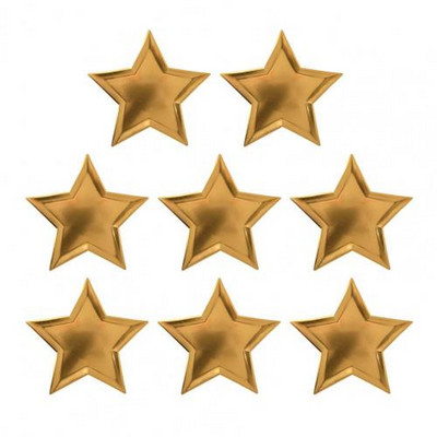 8db/szett eldobható papírtányér csillag alakú partitányérok Élénk színű étkészlet esküvői piknikhez Születésnapi platos levehető