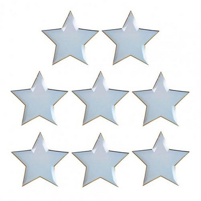 8db/szett eldobható papírtányér csillag alakú partitányérok Élénk színű étkészlet esküvői piknikhez Születésnapi platos levehető