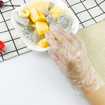 F63A 100 τμχ Διαφανή γάντια μιας χρήσης Πλύσιμο πιάτων Κουζίνα Κήπος Παιδικά Γάντια Καθαρισμός σπιτιού
