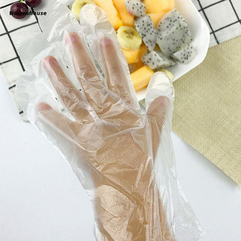 F63A 100 τμχ Διαφανή γάντια μιας χρήσης Πλύσιμο πιάτων Κουζίνα Κήπος Παιδικά Γάντια Καθαρισμός σπιτιού