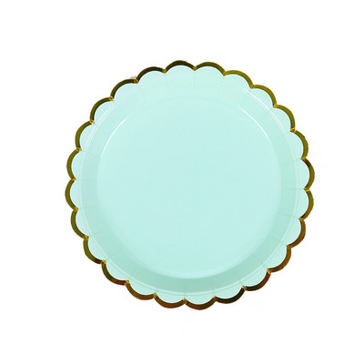 10 gab/komplektā vienkārša dizaina papīra vienreizējās lietošanas šķīvis piknika āra ballīšu dekorēšanai 7 collu apaļš kūkas augļu vienreizējais šķīvis