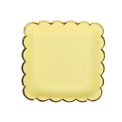 10 gab/komplektā vienkārša dizaina papīra vienreizējās lietošanas šķīvis piknika āra ballīšu dekorēšanai 7 collu apaļš kūkas augļu vienreizējais šķīvis