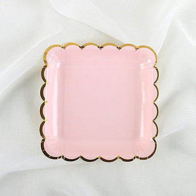 10 gab/komplektā vienkārša dizaina papīra vienreizējās lietošanas šķīvis piknika āra ballīšu dekorēšanai 7 collu apaļš kūkas augļu vienreizējais šķīvis