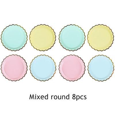 10 gab/komplektā vienkārša dizaina papīra vienreizējās lietošanas šķīvis piknika āra ballīšu dekorēšanai 7 collu apaļš kūkas augļu vienreizējais šķīvis
