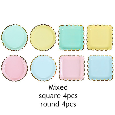 10 gab/komplektā vienkārša dizaina papīra vienreizējās lietošanas šķīvis piknika āra ballīšu dekorēšanai 7 collu apaļš kūkas augļu vienreizējais šķīvis